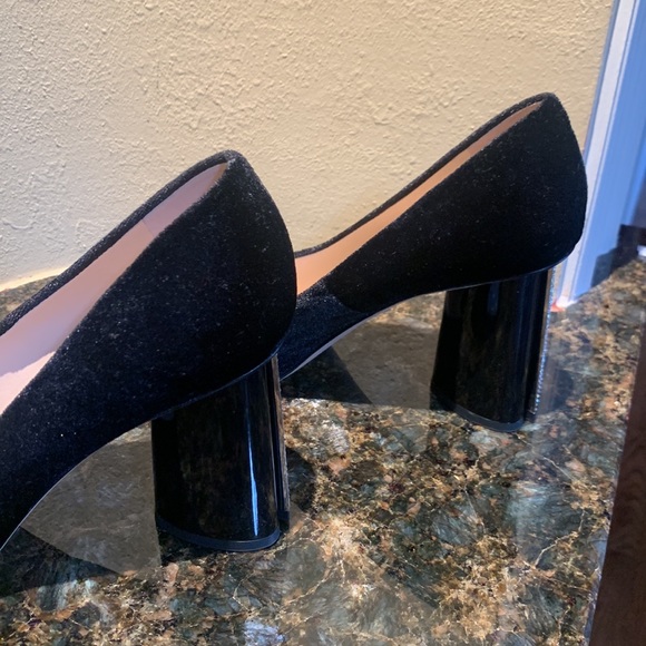 Kate Spade Sybil black velvet genes block heel pumps - Picture 5 of 9